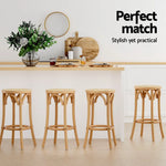 Artiss 4x Bar Stoosl Rattan Seat Wooden - Furniture > Bar Stools & Chairs > Massage Chairs