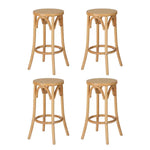 Artiss 4x Bar Stoosl Rattan Seat Wooden - Furniture > Bar Stools & Chairs > Massage Chairs