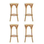 Artiss 4x Bar Stoosl Rattan Seat Wooden - Furniture > Bar Stools & Chairs > Massage Chairs