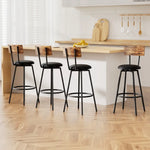 Artiss 4X Industrial Bar Stools Upholstered Counter Chairs Steel Frame Anti-Scratch - Furniture > Bar Stools & Chairs >