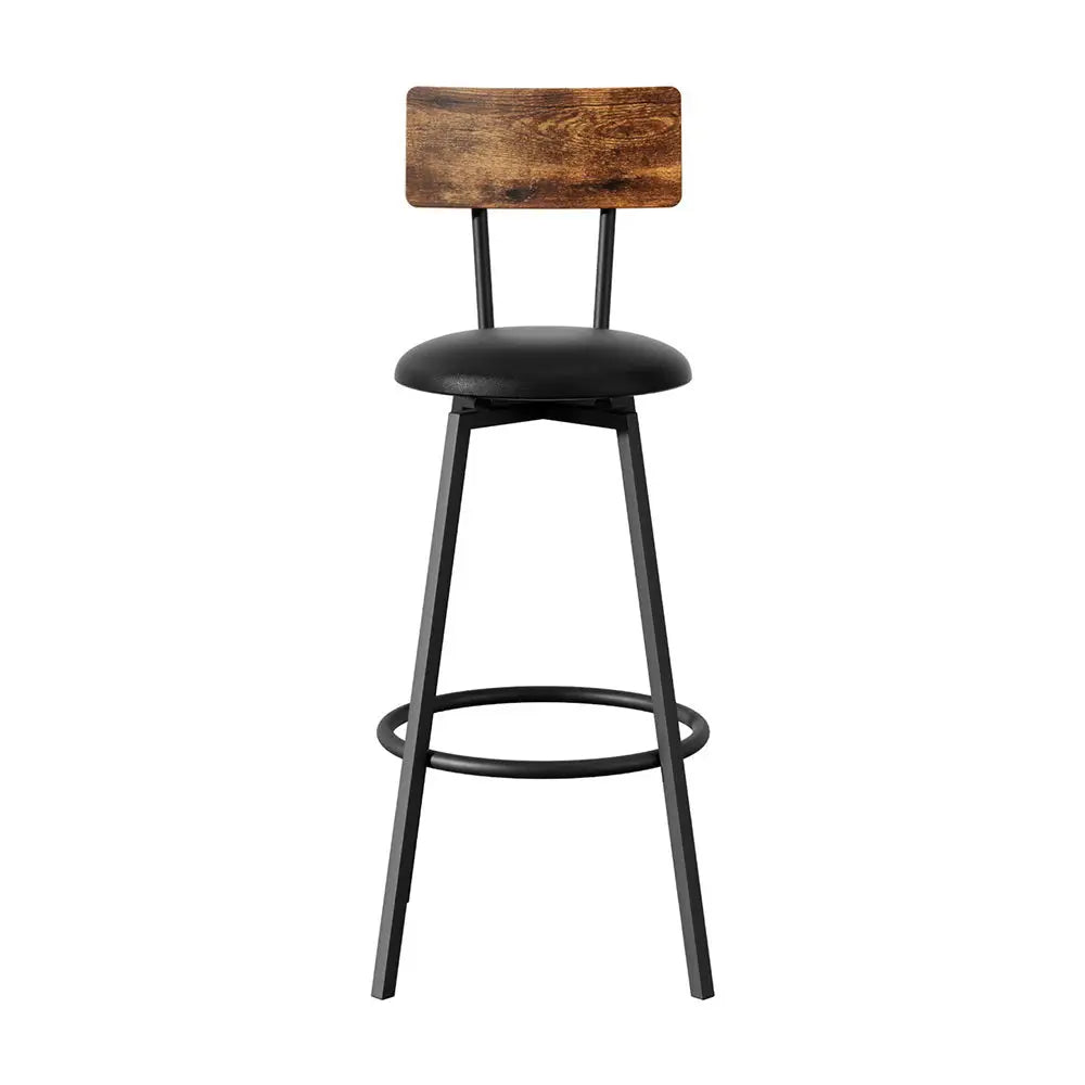 Artiss 4X Industrial Bar Stools Upholstered Counter Chairs Steel Frame Anti-Scratch - Furniture > Bar Stools & Chairs >