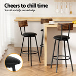 Artiss 4X Industrial Bar Stools Upholstered Counter Chairs Steel Frame Anti-Scratch - Furniture > Bar Stools & Chairs >