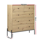 Artiss 5 Chest of Drawers - ARNO Pine - Furniture > Bedroom