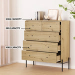 Artiss 5 Chest of Drawers - ARNO Pine - Furniture > Bedroom