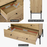 Artiss 5 Chest of Drawers - ARNO Pine - Furniture > Bedroom