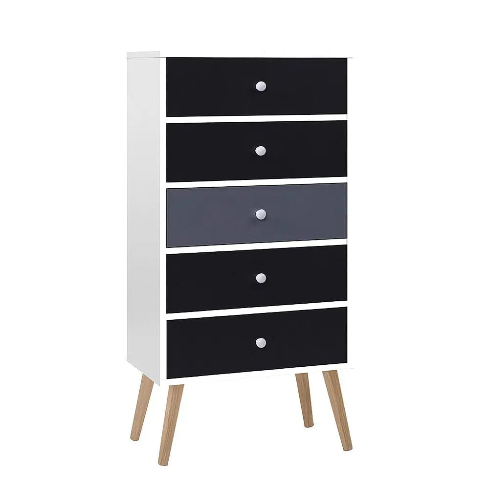 Artiss 5 Chest of Drawers - BONDS White - Furniture > Living Room