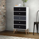 Artiss 5 Chest of Drawers - BONDS White - Furniture > Living Room