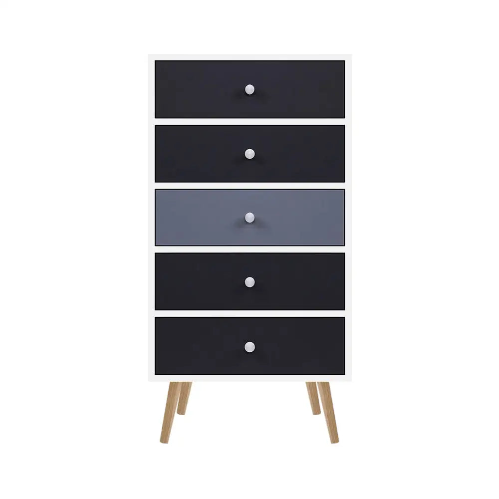 Artiss 5 Chest of Drawers - BONDS White - Furniture > Living Room