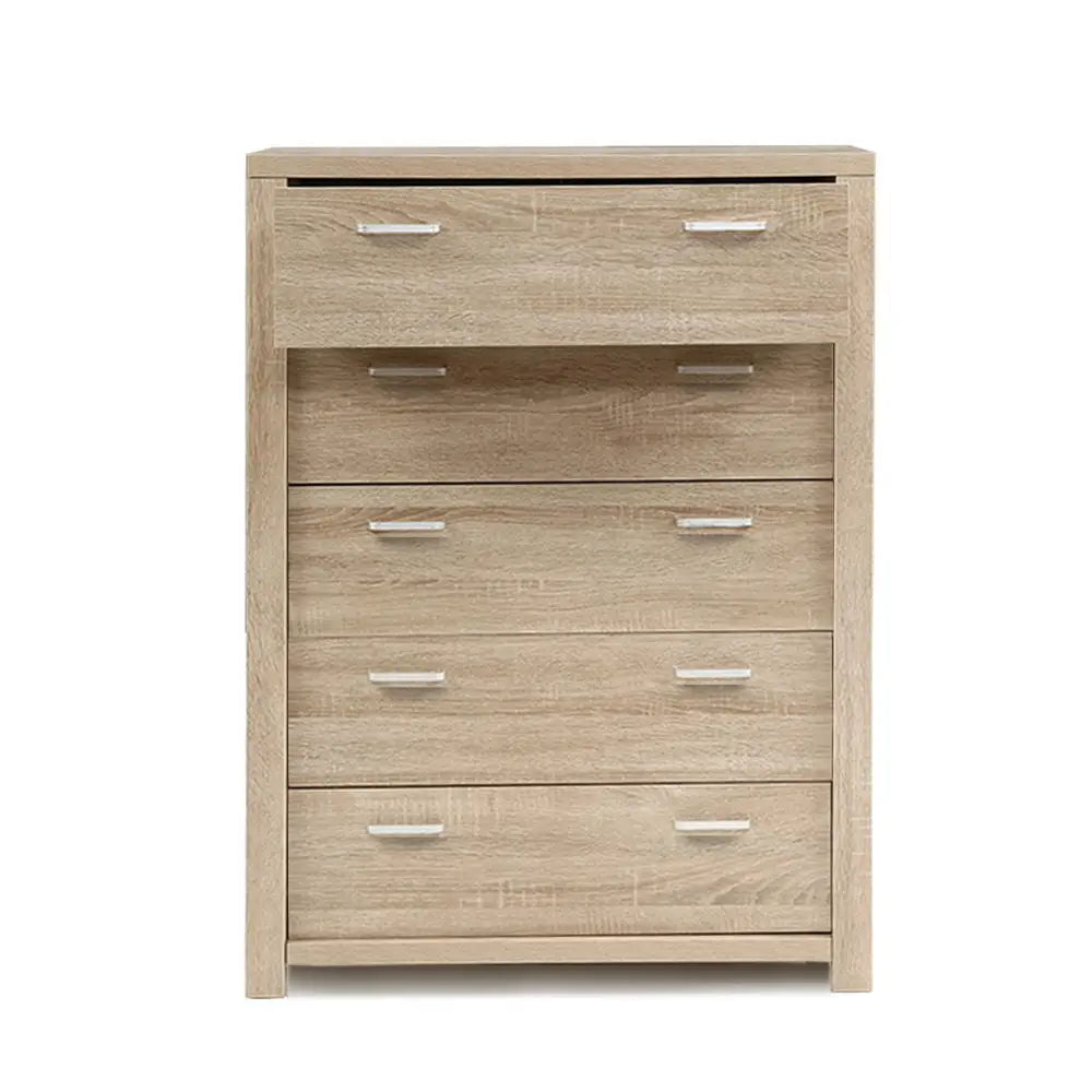 Artiss 5 Chest of Drawers - MAXI Pine - Furniture > Bedroom