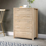 Artiss 5 Chest of Drawers - MAXI Pine - Furniture > Bedroom