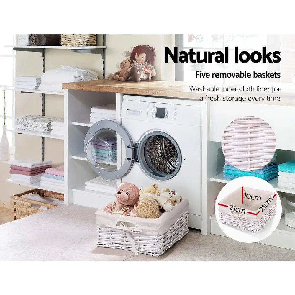 Artiss 5 Chest of Drawers with 5 Baskets - MAY - Furniture > Bedroom