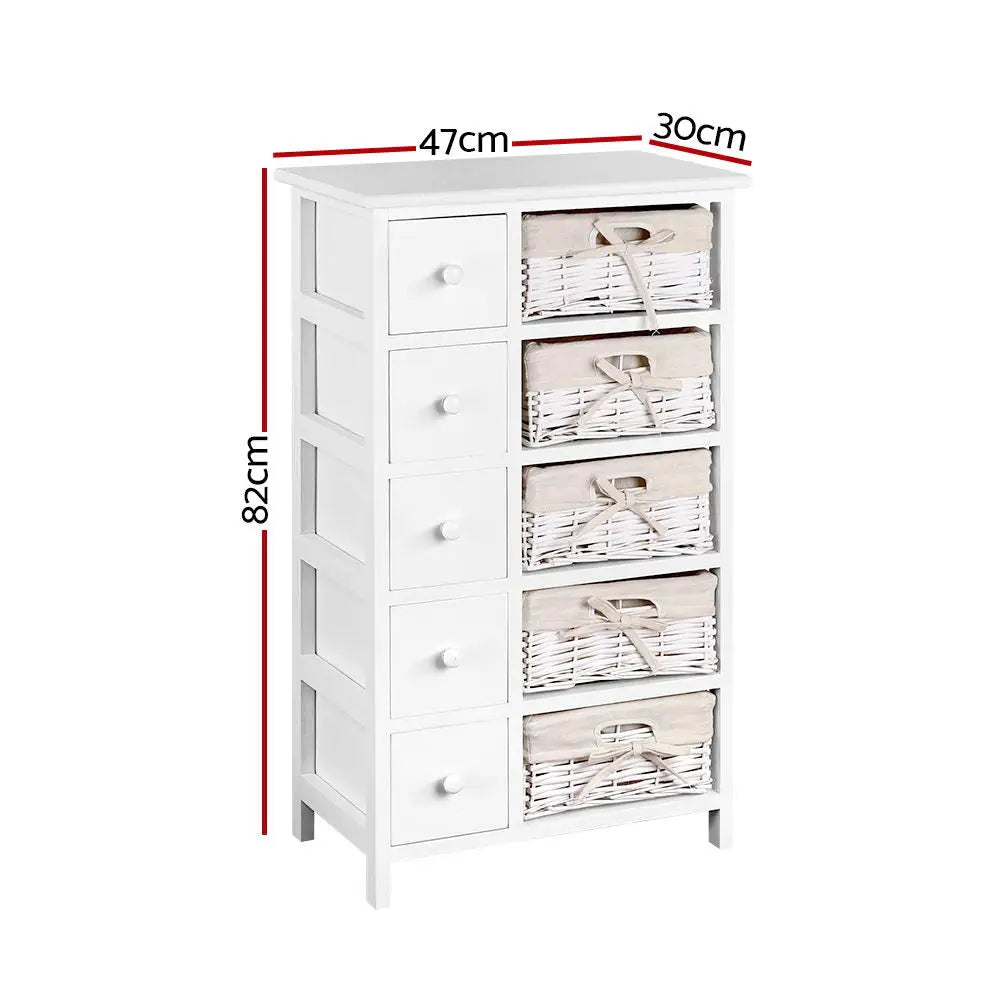 Artiss 5 Chest of Drawers with 5 Baskets - MAY - Furniture > Bedroom