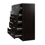 Artiss 6 Chest of Drawers - ANDES Walnut - Furniture > Bedroom