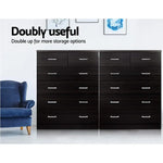 Artiss 6 Chest of Drawers - ANDES Walnut - Furniture > Bedroom