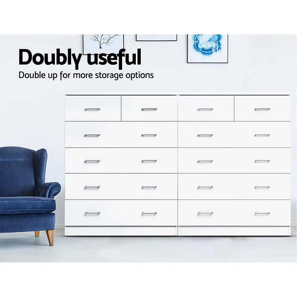 Artiss 6 Chest of Drawers - ANDES White - Furniture > Living Room