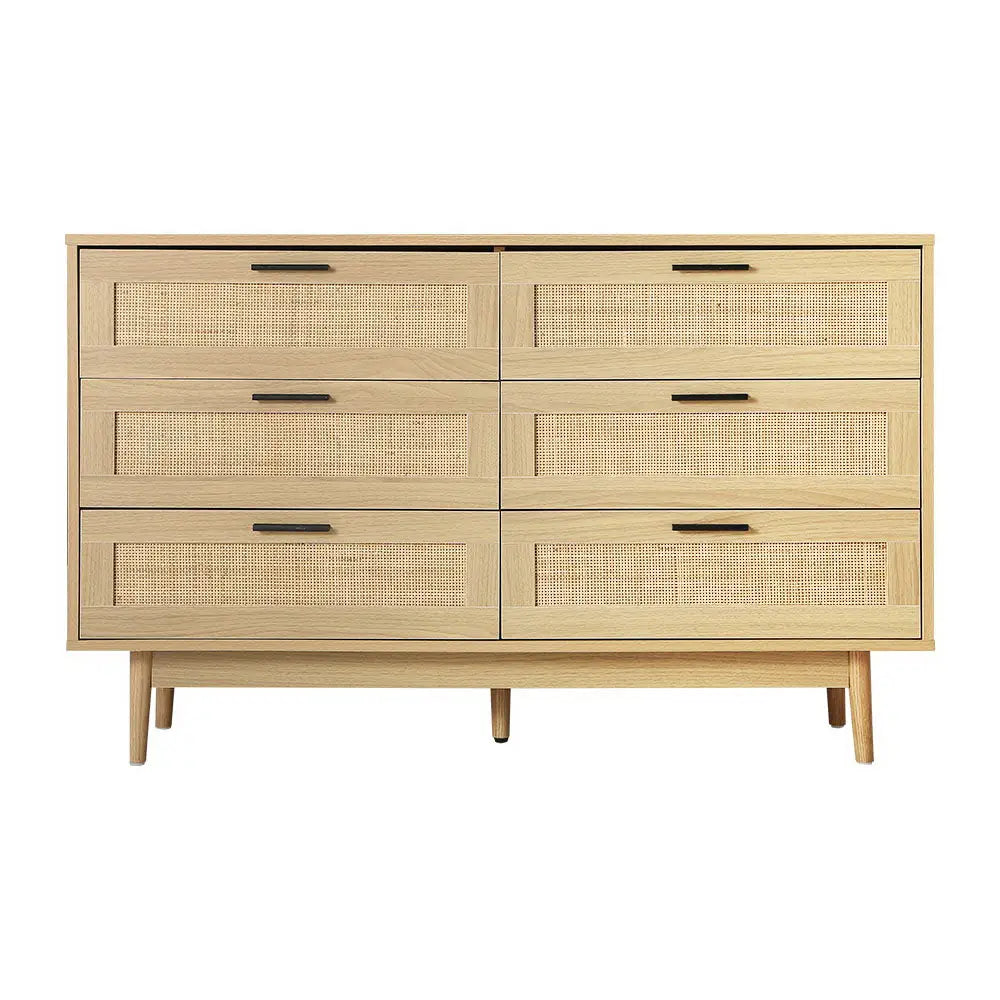 Artiss 6 Chest of Drawers - BRIONY Oak - Furniture > Living Room