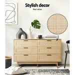 Artiss 6 Chest of Drawers - BRIONY Oak - Furniture > Living Room