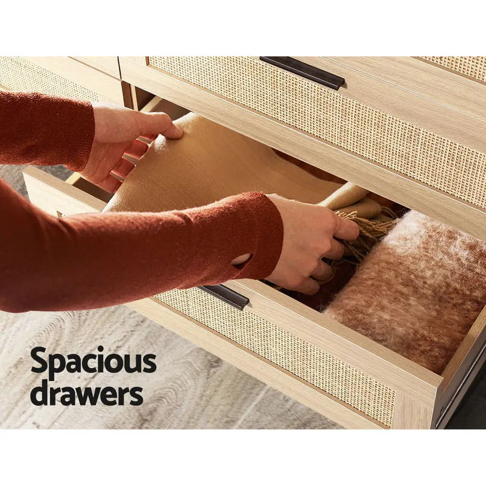 Artiss 6 Chest of Drawers - BRIONY Oak - Furniture > Living Room