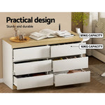 Artiss 6 Chest of Drawers Cabinet Dresser Table Tallboy Storage Bedroom White - Furniture > Bedroom > Dressers