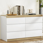 Artiss 6 Chest of Drawers Cabinet Dresser Table Tallboy Storage Bedroom White - Furniture > Bedroom > Dressers