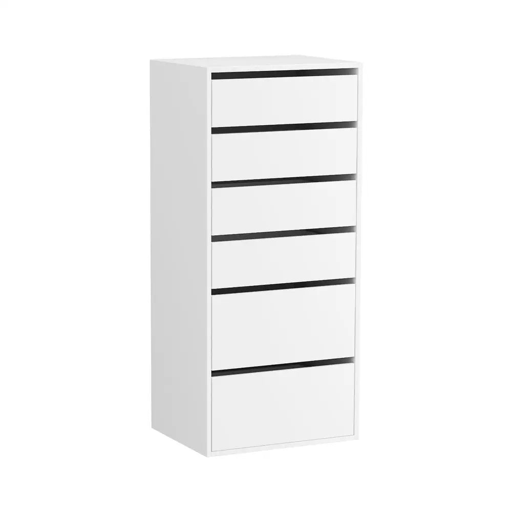 Artiss 6 Chest of Drawers Dresser Tallboy White - Furniture > Bedroom > Dressers