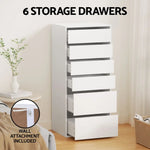 Artiss 6 Chest of Drawers Dresser Tallboy White - Furniture > Bedroom > Dressers