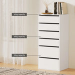Artiss 6 Chest of Drawers Dresser Tallboy White - Furniture > Bedroom > Dressers