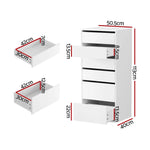 Artiss 6 Chest of Drawers Dresser Tallboy White - Furniture > Bedroom > Dressers