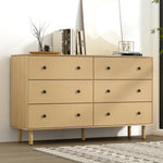 Artiss 6 Chest of Drawers Flutted Front - RUTH Oak - Furniture > Bedroom