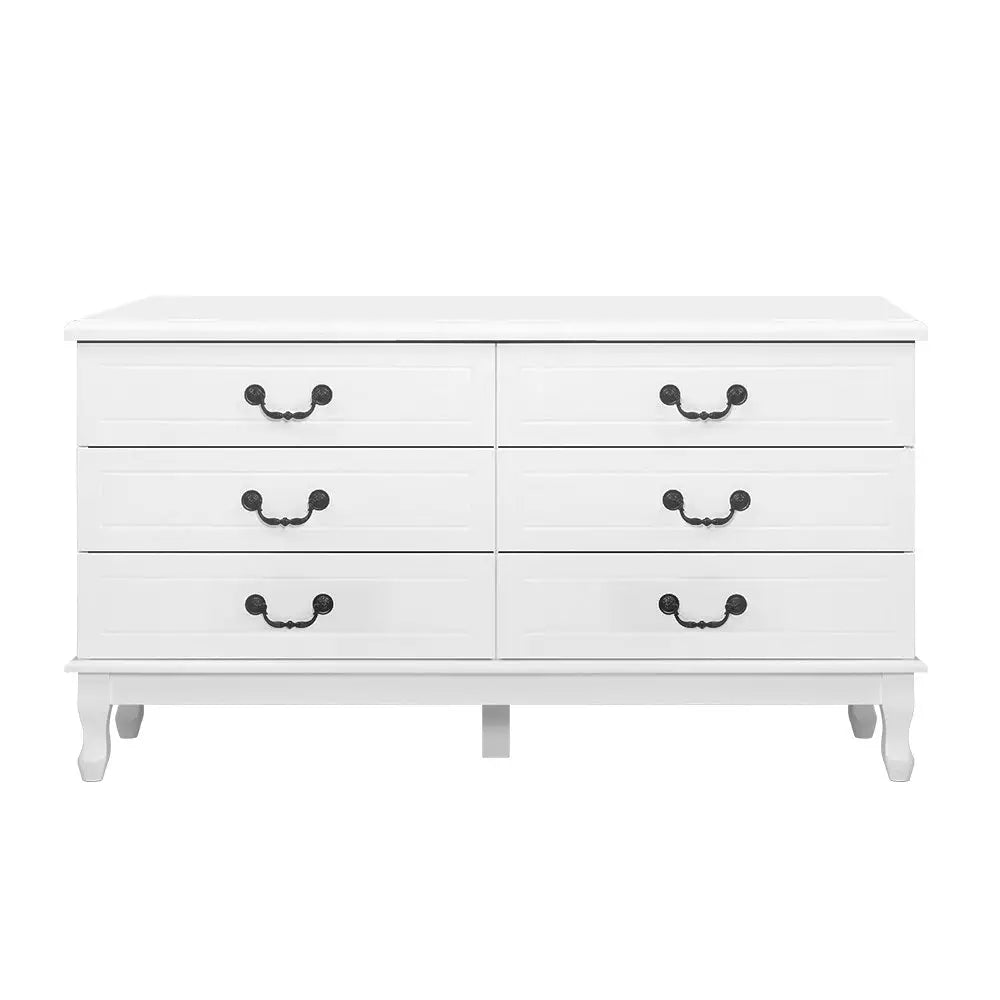 Artiss 6 Chest of Drawers - KUBI White - Furniture > Bedroom