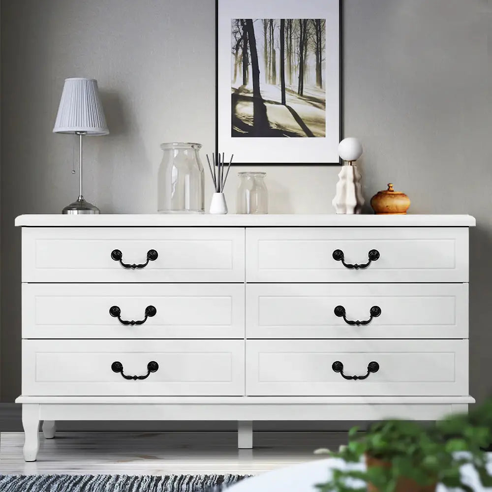Artiss 6 Chest of Drawers - KUBI White - Furniture > Bedroom