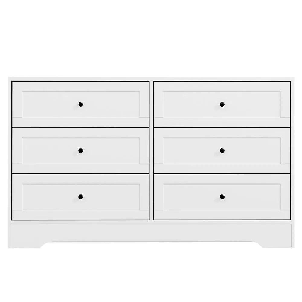 Artiss 6 Chest of Drawers - LEIF White - Furniture > Bedroom