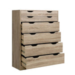 Artiss 6 Chest of Drawers - MYLA Oak - Furniture > Living Room