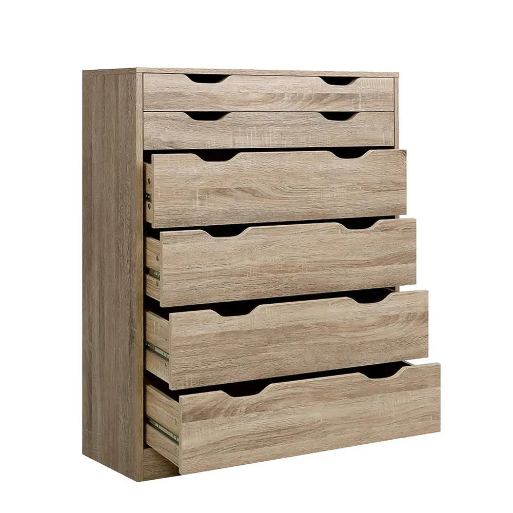 Artiss 6 Chest of Drawers - MYLA Oak - Furniture > Living Room