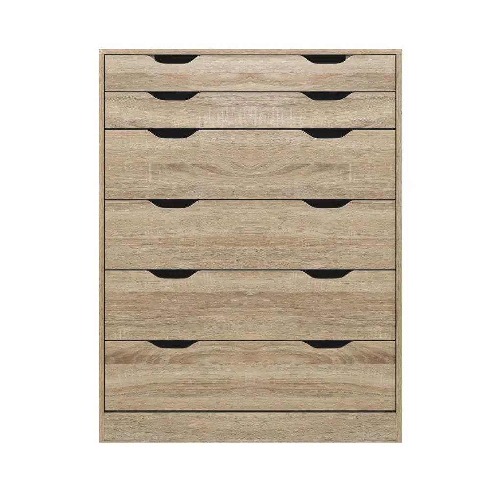 Artiss 6 Chest of Drawers - MYLA Oak - Furniture > Living Room