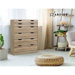 Artiss 6 Chest of Drawers - MYLA Oak - Furniture > Living Room