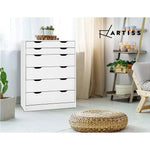 Artiss 6 Chest of Drawers - MYLA White - Furniture > Bedroom