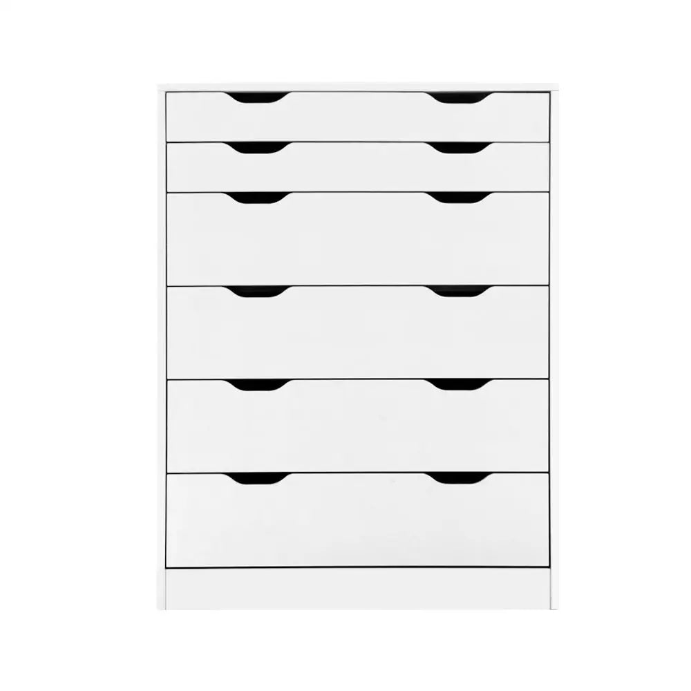 Artiss 6 Chest of Drawers - MYLA White - Furniture > Bedroom