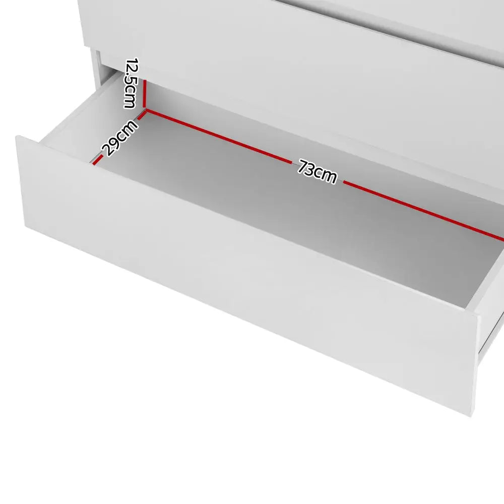 Artiss 6 Chest of Drawers - PEPE White - Furniture > Bedroom > Dressers