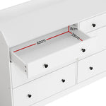 Artiss 6 Chest of Drawers - PETE White - Furniture > Bedroom