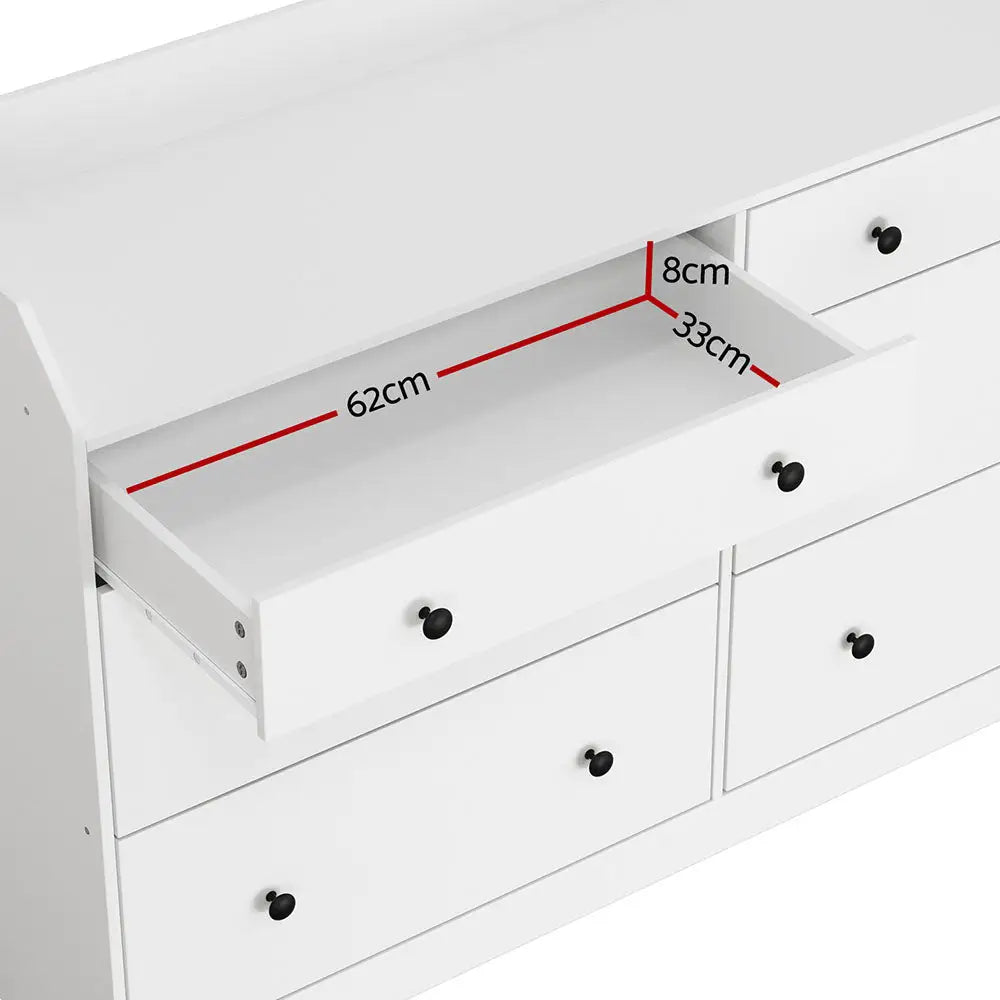 Artiss 6 Chest of Drawers - PETE White - Furniture > Bedroom