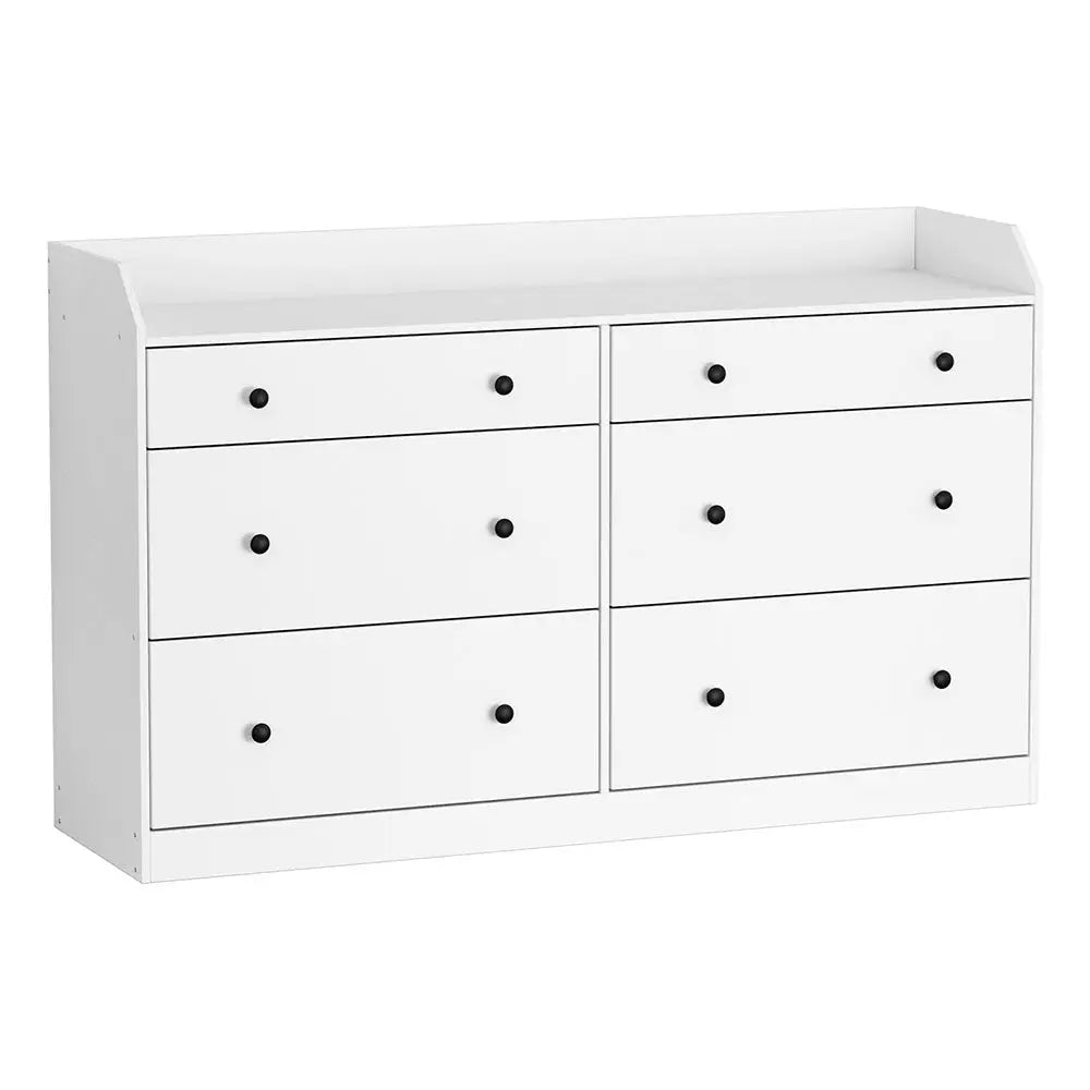 Artiss 6 Chest of Drawers - PETE White - Furniture > Bedroom