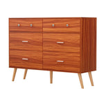 Artiss 6 Chest of Drawers Storage Cabinet Walnut - Furniture > Bedroom > Dressers
