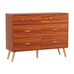 Artiss 6 Chest of Drawers Storage Cabinet Walnut - Furniture > Bedroom > Dressers