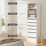 Artiss 6 Chest of Drawers Tallboy Cabinet White - Furniture > Bedroom > Dressers