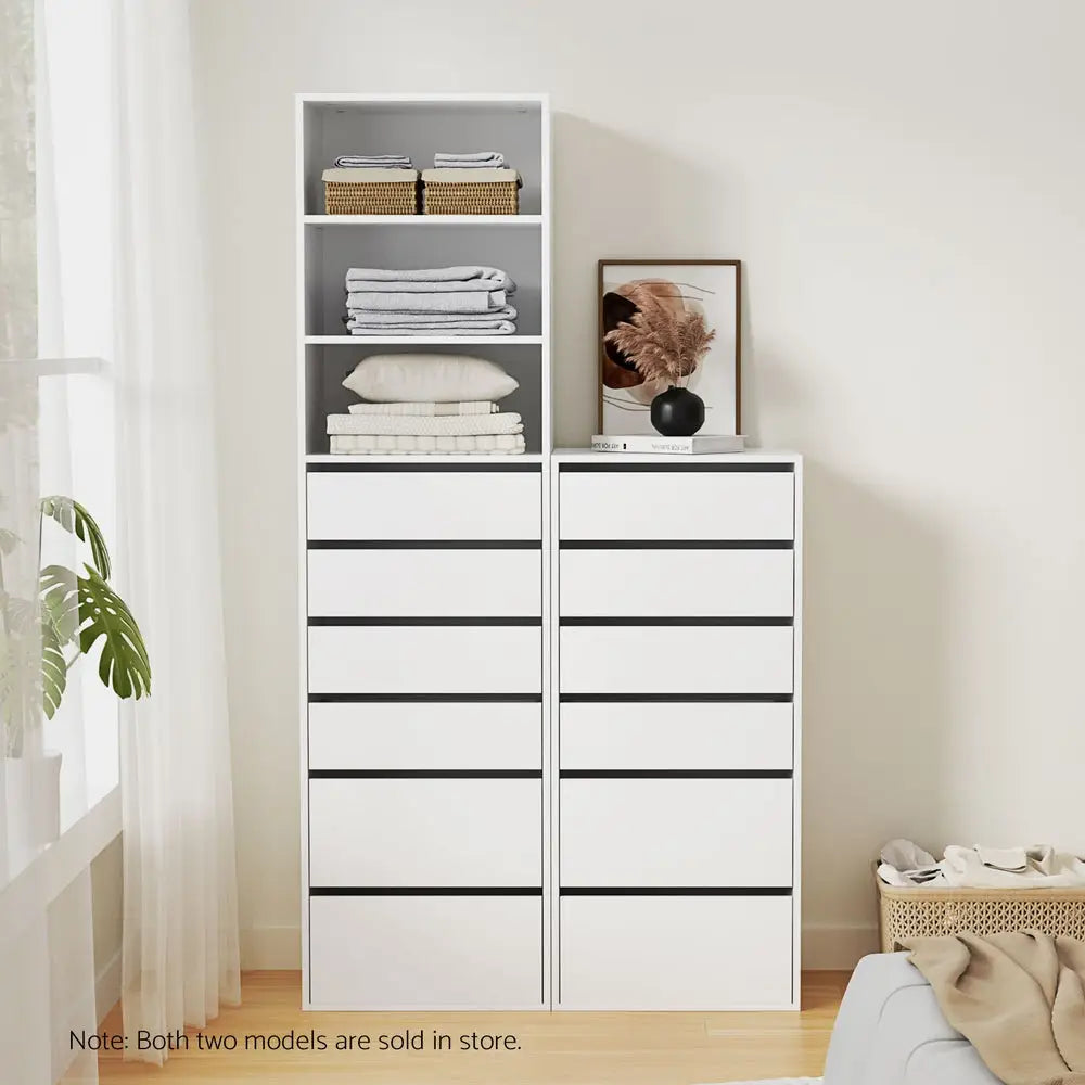 Artiss 6 Chest of Drawers Tallboy Cabinet White - Furniture > Bedroom > Dressers