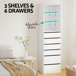 Artiss 6 Chest of Drawers Tallboy Cabinet White - Furniture > Bedroom > Dressers