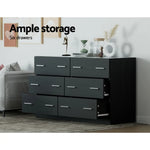 Artiss 6 Chest of Drawers - VEDA Black - Furniture > Bedroom > Dressers
