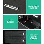 Artiss 6 Chest of Drawers - VEDA Black - Furniture > Bedroom > Dressers