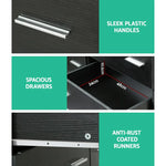 Artiss 6 Chest of Drawers - VEDA Black - Furniture > Bedroom > Dressers